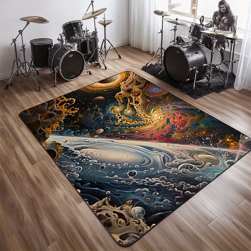 Galaxy Home Textiles - حصيرة غير قابلة للانزلاق بنمط الفضاء