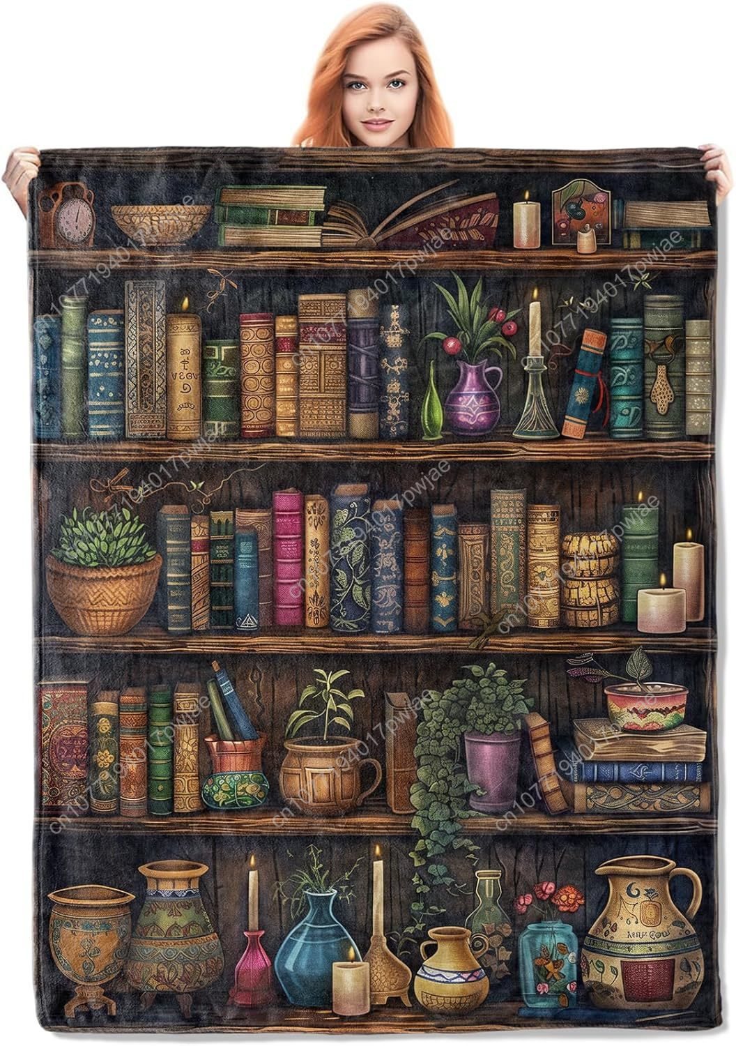 Home Textiles And Decor - خمر رف الكتب بطانية القراءة رمي