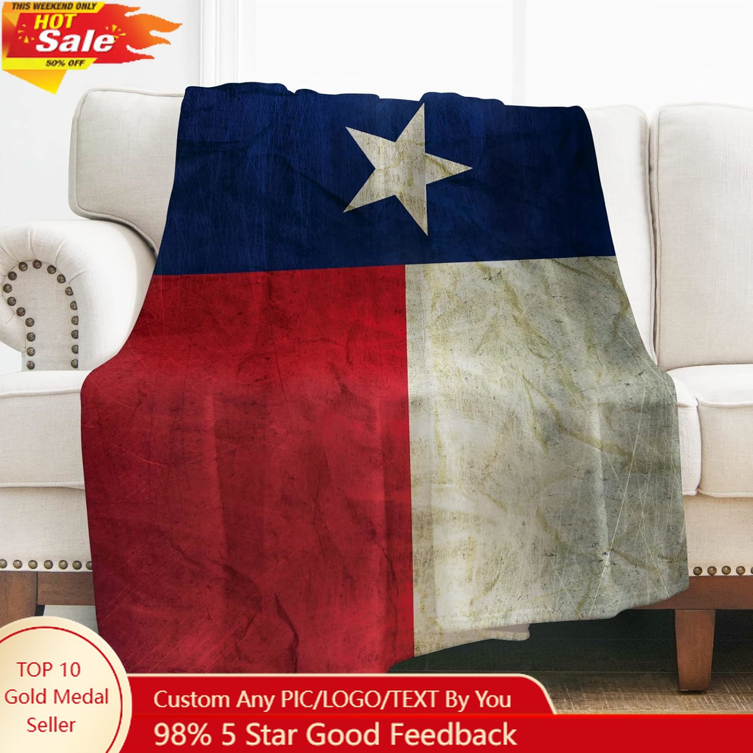 Home Textiles And Decor - ليفينز تكساس العلم رمي بطانية هدايا