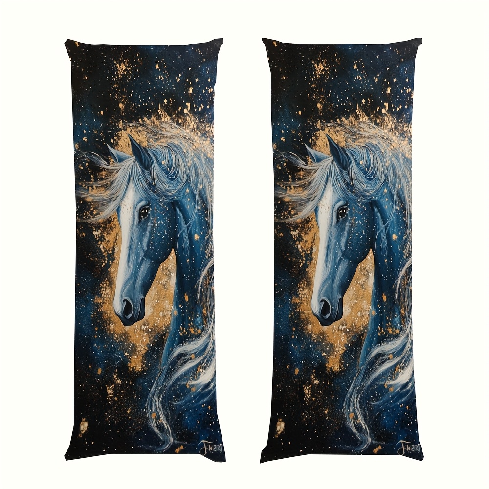 Galaxy Home Textiles - غطاء وسادة طويل، تصميم حصان بسيط