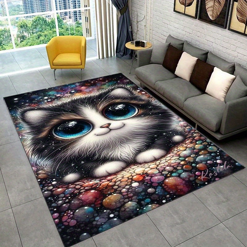 Galaxy Home Textiles - سجادة Galaxy Cat لغرف النوم المريحة