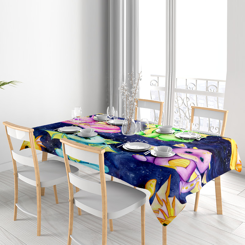 Galaxy Home Textiles - مفرش طاولة جالاكسي يونيكورن نابض بالحياة،