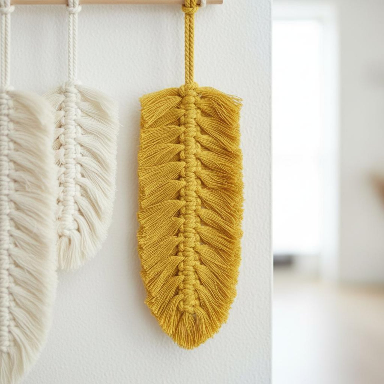 Home Textiles And Decor - معلقة جدارية من الماكراميه على شكل