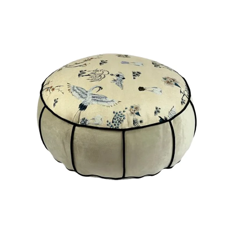 Floor Cushion Pouf - وسادة أرضية دائرية على الطراز الصيني،