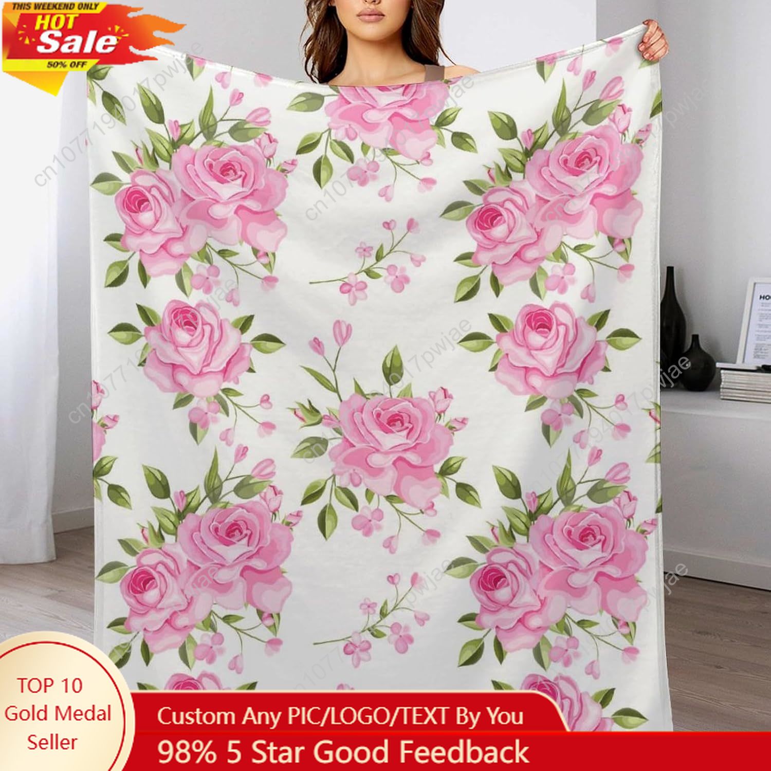 الوردي زهرة رمي بطانية الأزهار - مراجعة Home Textiles And Decor وسعره