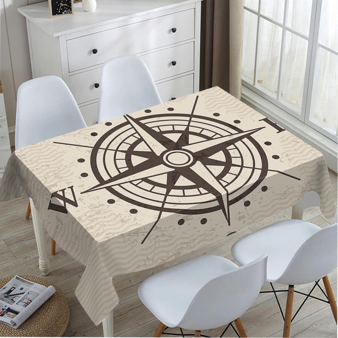 مفرش طاولة بتصميم خريطة بوصلة  - مراجعة Home Textiles Direct وسعره