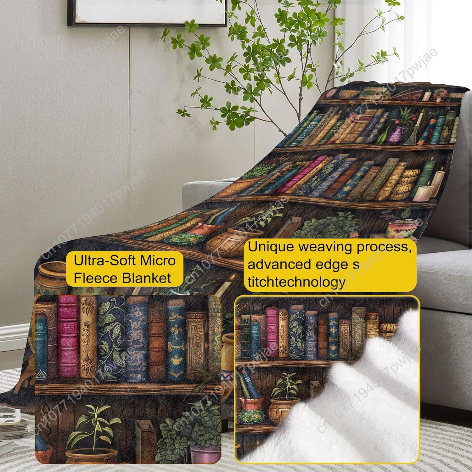 خمر رف الكتب بطانية القراءة رم - مراجعة Home Textiles And Decor وسعره