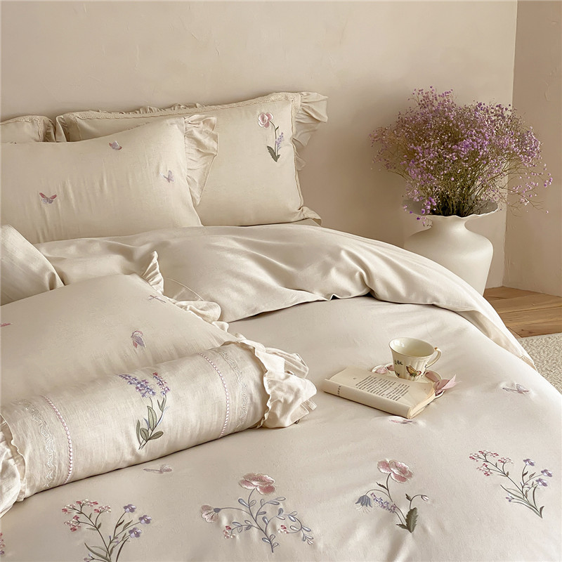 طقم أغطية سرير فاخر مطرز بالزه - مراجعة Home Textiles Towel Set وسعره