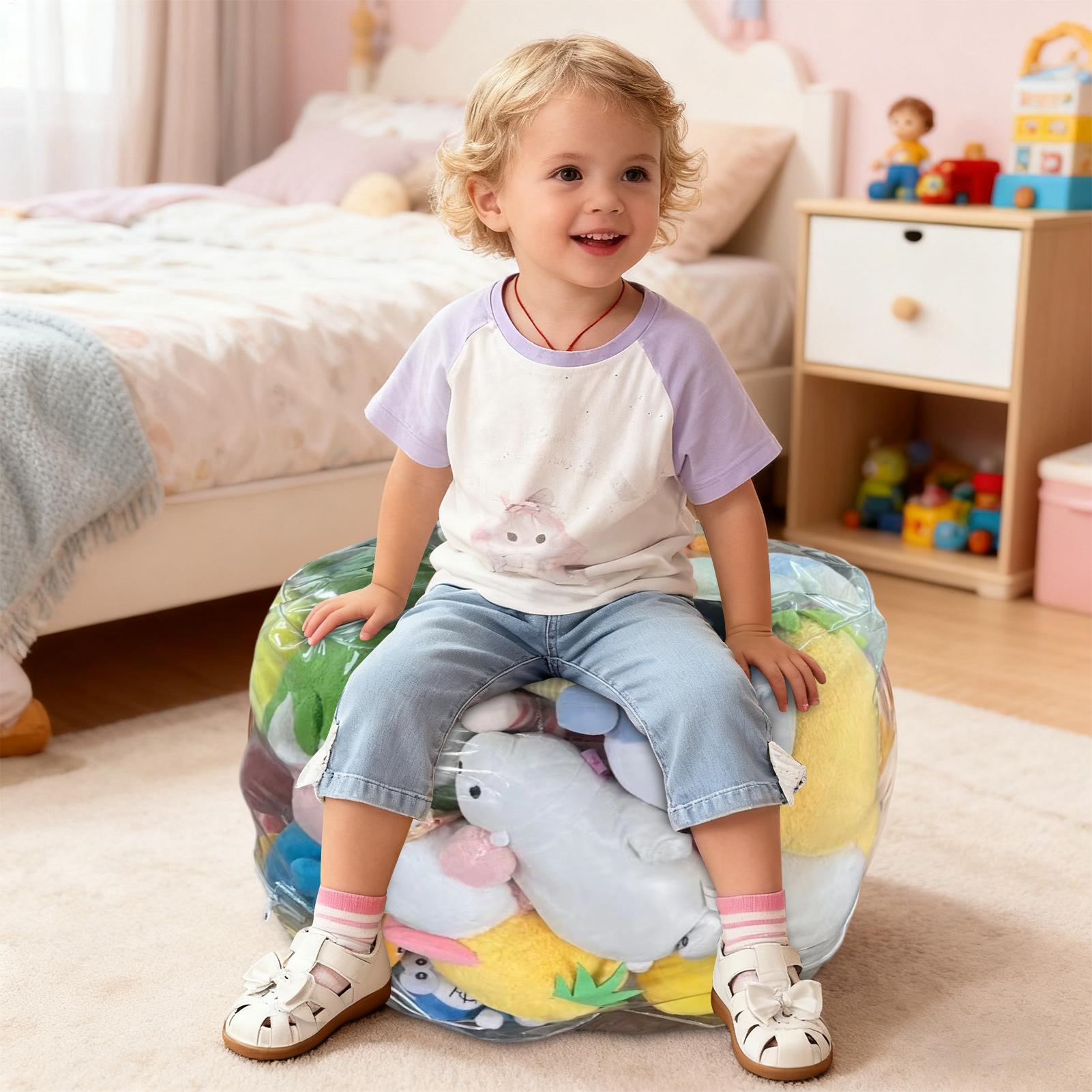 كرسي تخزين شفاف على شكل حيوانا - مراجعة Floor Cushion Pouf وسعره