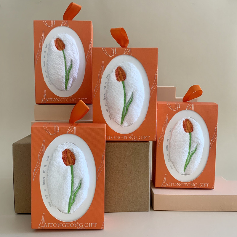 منشفة يد مطرزة بزهرة التوليب،  - مراجعة Home Textiles Towel Set وسعره
