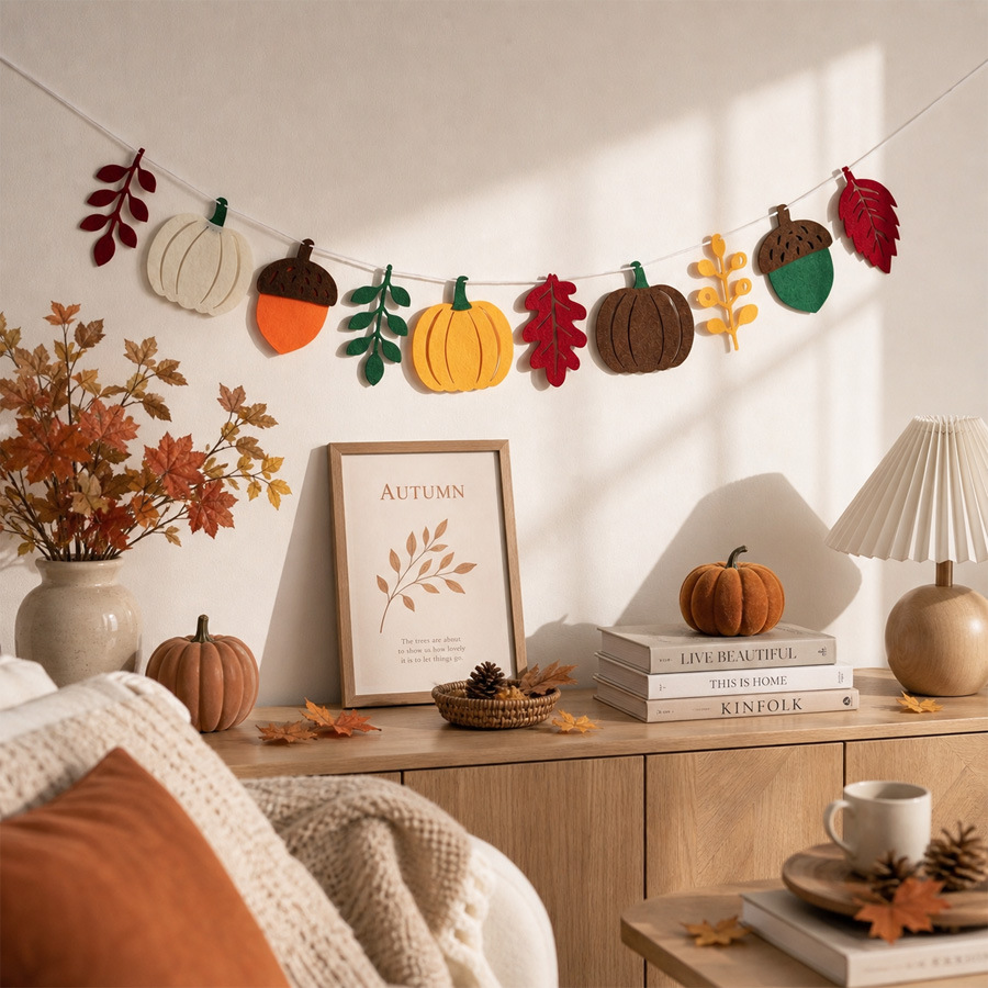 لافتة خريفية بتصميم أوراق اليق - مراجعة Home Textiles Fabric وسعره