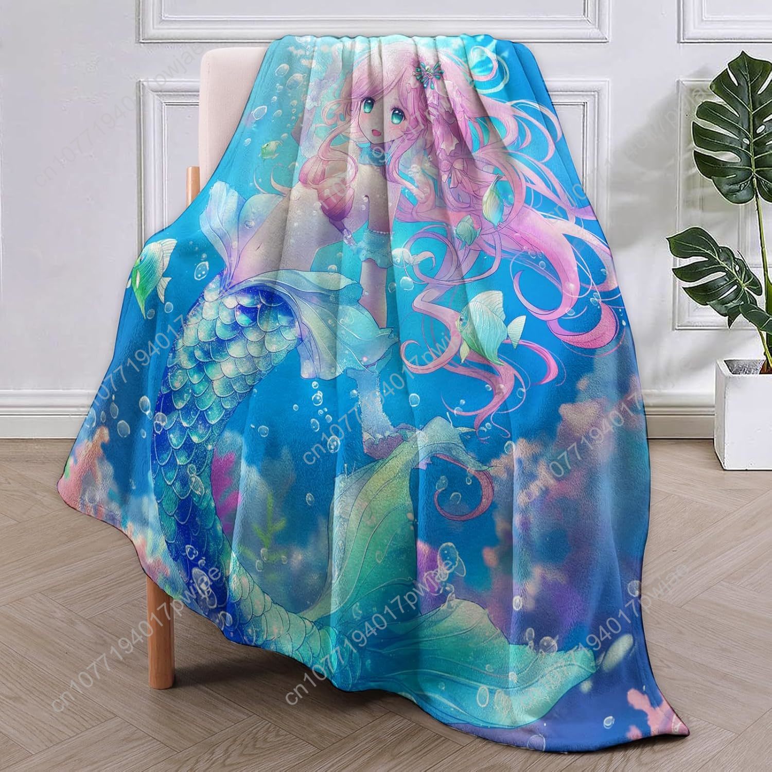 لطيف حورية البحر بطانية الكرتو - مراجعة Home Textiles And Decor وسعره